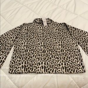 LOFT Animal print mock neck top